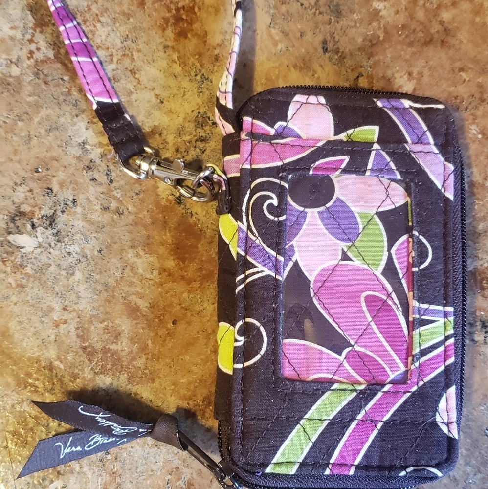 Vera Bradley black patterned wristlet wallet